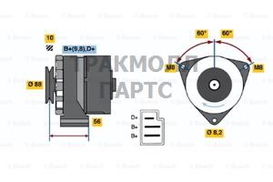 ГЕНЕРАТОР  14V 65A - 0986031550