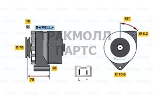 ГЕНЕРАТОР BOSCH - 0986031670