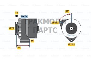 ГЕНЕРАТОР  14V 80A - 0986033150