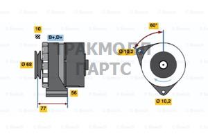 ГЕНЕРАТОР  14V 80A - 0986033710