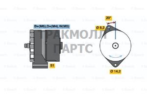 ГЕНЕРАТОР  28V 45A - 0986034350