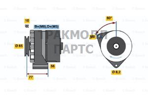 ГЕНЕРАТОР  14V 45A - 0986034580