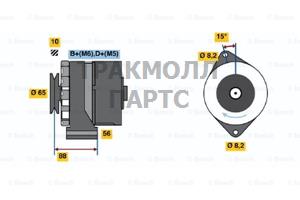 ГЕНЕРАТОР  14V 65A - 0986034660