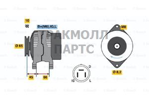 ГЕНЕРАТОР  14V 45A - 0986035461