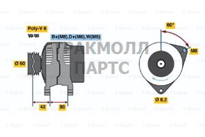 ГЕНЕРАТОР  14V 70A - 0986036690