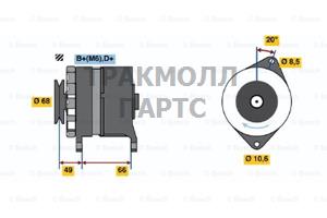 ГЕНЕРАТОР BOSCH - 0986036841