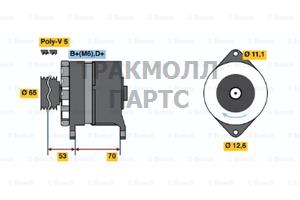 ГЕНЕРАТОР  14V 65A - 0986037150