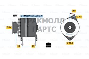 ГЕНЕРАТОР  28V 60A - 0986037241