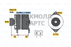 ГЕНЕРАТОР  14V 90A - 0986039961