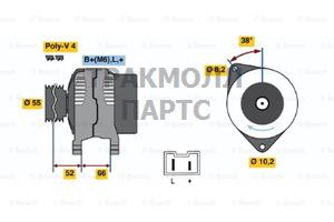 ГЕНЕРАТОР  14V 75A - 0986039991