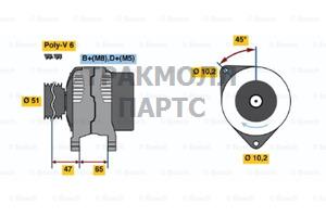 ГЕНЕРАТОР  14V 70A - 0986040300