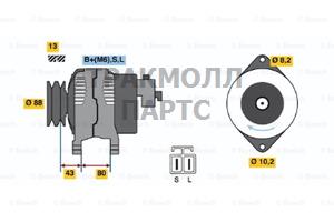 ГЕНЕРАТОР  14V 70A - 0986040561