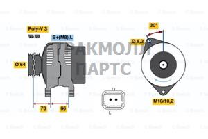 ГЕНЕРАТОР  14V 75A - 0986042101