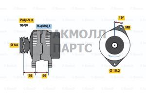 ГЕНЕРАТОР  14V 75A - 0986042121