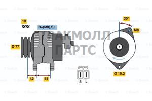 ГЕНЕРАТОР  14V 75A - 0986042291