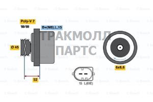 ГЕНЕРАТОР  14V 150A - 0986042420