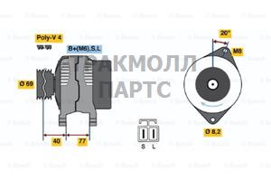 ГЕНЕРАТОР  14V 75A - 0986042901