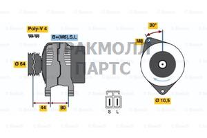 ГЕНЕРАТОР  14V 80A - 0986042941