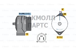 ГЕНЕРАТОР  14V 55A - 0986043001