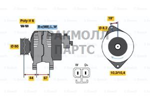 ГЕНЕРАТОР  14V 70A - 0986043101