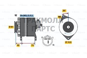 ALTERNATOR BOSCH - 0986043111