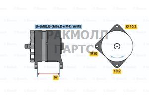 ГЕНЕРАТОР  28V 65A - 0986044070