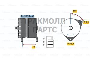 ГЕНЕРАТОР  14V 65A - 0986044571