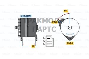 ГЕНЕРАТОР  14V 45A - 0986044641