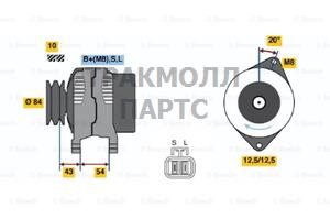 ГЕНЕРАТОР  14V 75A - 0986044661