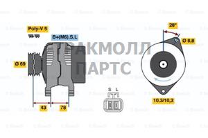 ГЕНЕРАТОР BOSCH - 0986044721