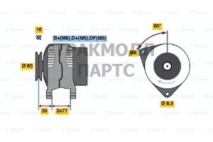 ГЕНЕРАТОР  14V 70A - 0986044880