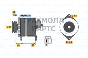 ГЕНЕРАТОР  14V 70A - 0986044940