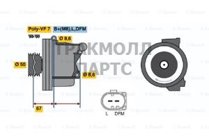 ГЕНЕРАТОР  14V 150A - 0986045410