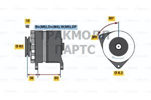 ALTERNATOR BOSCH - 0986046081