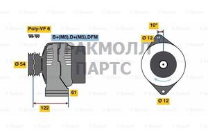 ГЕНЕРАТОР  14V 130A - 0986049000