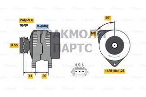 ГЕНЕРАТОР  14V 80A - 0986049490