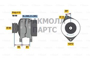 ГЕНЕРАТОР  14V 100A - 0986080280