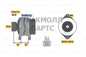 ГЕНЕРАТОР  14V 80A - 0986080520