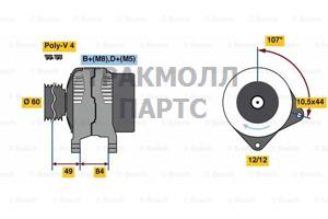 ГЕНЕРАТОР  14V 85A - 0986080550