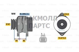 ГЕНЕРАТОР  14V 100A - 0986080860