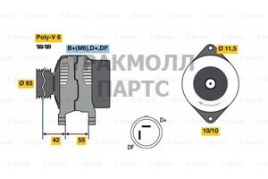 ГЕНЕРАТОР  14V 120A - 0986081200