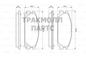 Комплект тормозных колодок дисковый тормоз - 0986460936