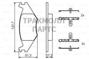 КОЛОДКИ ТОРМОЗНЫЕ - 0986468890