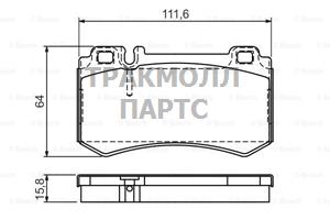 КОМПЛЕКТ ТОРМОЗНЫХ КОЛОДОК - 0986494356