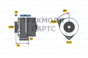 ГЕНЕРАТОР BOSCH - 0120488103