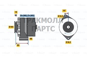 ГЕНЕРАТОР 14V 70 A BOSCH - 0120488193