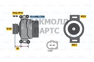 ГЕНЕРАТОР  14V 180A BOSCH - 0121715022