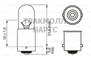 ЛАМПА T4W 12V DAYTIME BOSCH - 1987302287