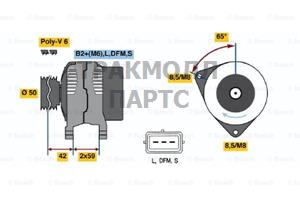 ГЕНЕРАТОР 14V 105 A BOSCH - 0124415006