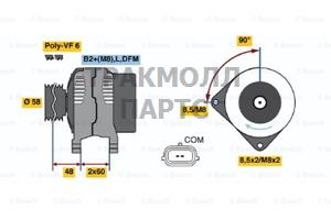 ГЕНЕРАТОР 14V 150A BOSCH - 0124525070